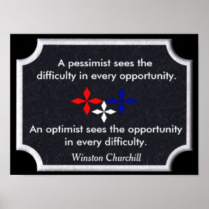 Póster El optimista - cita de Winston Churchill - imprimi