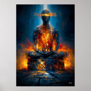 Póster El Oráculo Sin Rostro Expresionista Monumental