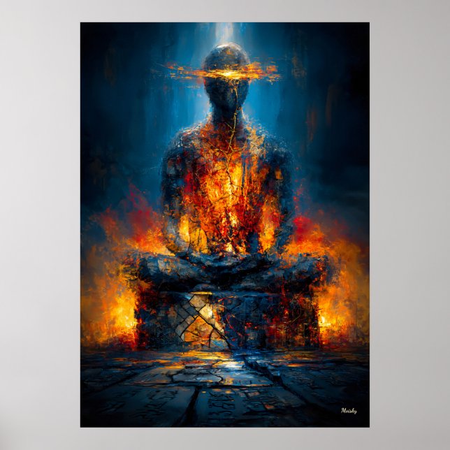 Póster El Oráculo Sin Rostro Expresionista Monumental (Frente)