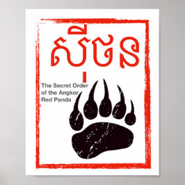 Póster El orden secreto del logo del Panda Rojo de Angkor