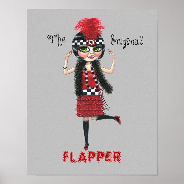 Póster El original Chica de Flapper rugiendo muñeca cúrcu (Frente)