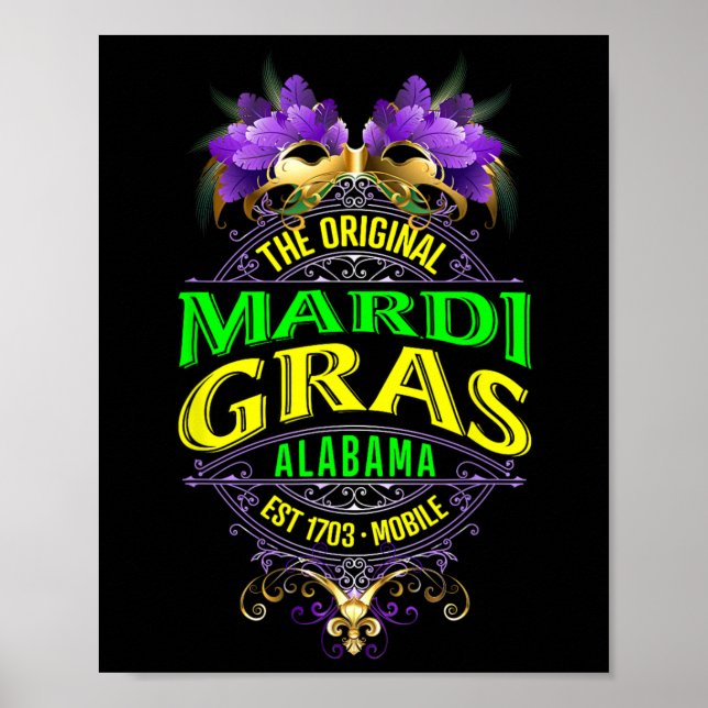 Póster El original móvil Alabyma Mardi Gras (Frente)