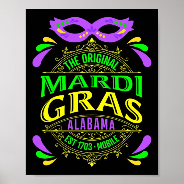 Póster El original móvil Alabyma Mardi Gras 2025 (Frente)