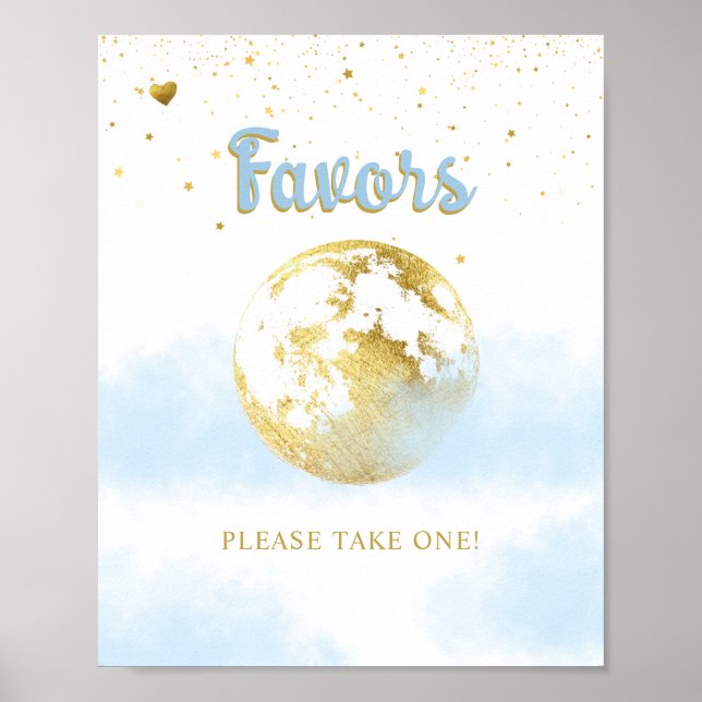 Póster El oro azul sobre la luna favorece el Rótulo Baby  (Frente)