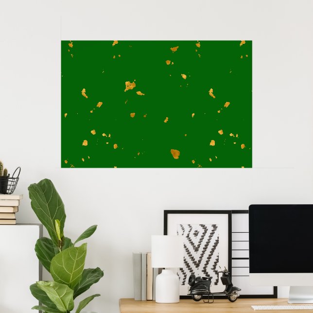 Póster El oro falla en el verde esmeralda (Oficina en casa)