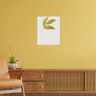 Póster El oro minimalista deja la floral