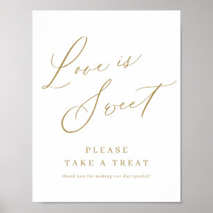 Póster El oro mínimo de escritura moderna el amor boda es