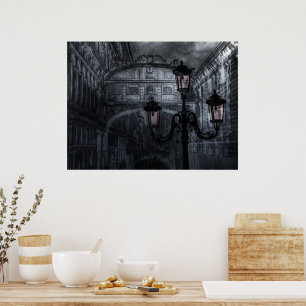 Póster El oscuro puente de lluvias de Venecia de suspiros