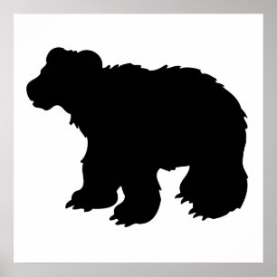 Póster El oso Cub siluetea