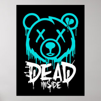 Póster El oso de graffiti muerto dentro - El oso triste n