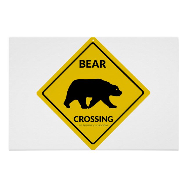 Póster El oso de SlipperyJoe cruzando la silueta del oso  (Anverso)