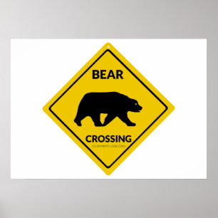 Póster El oso de SlipperyJoe cruzando la silueta del oso