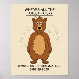 Póster El oso gracioso del Personalizado de hibernación