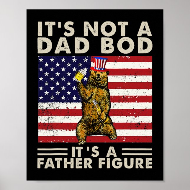 Póster El Oso Retro No Es Un Bod De Papá Es Un Padre Figu (Frente)