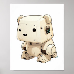 Póster El oso robot de soldado pequeño Guay: listo para a