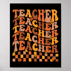 Póster El Otoño De Maestra Vibes De Vuelta A La Escuela D