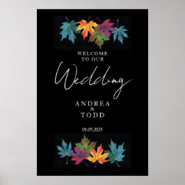 Póster El otoño deja la bienvenida al boda de contraste n