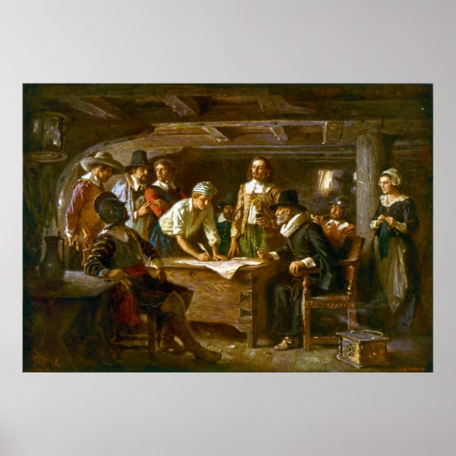 Póster El Pacto de Mayflower, 1620, Ferris (Frente)