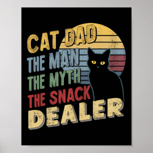 Póster El Padre Del Gato Negro Retro El Hombre El Mito El