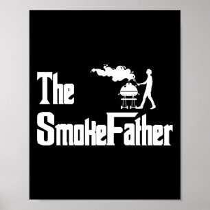 Póster El padre del humo a la parrilla Bbq día del padre 