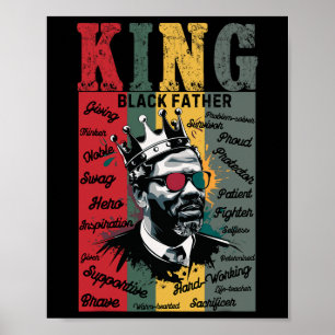 Póster El padre negro King Black Vive el problema de la h