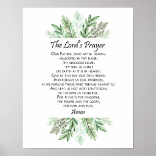 Póster El Padrenuestro con Verdor ~ Mateo 6:9-13