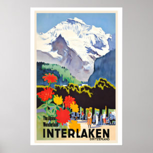 Póster El País de las Maravillas Alpinas Interlaken Suiza