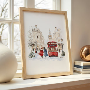 Póster El paisaje acuático de los Navidades de Londres