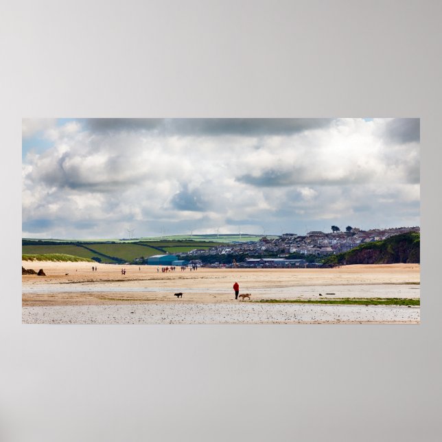 Póster El paisaje de la bahía de Daymer en la playa de Co (Frente)
