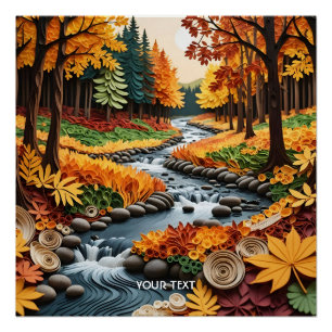Póster El paisaje de la caída de la cualidad de Fantasy