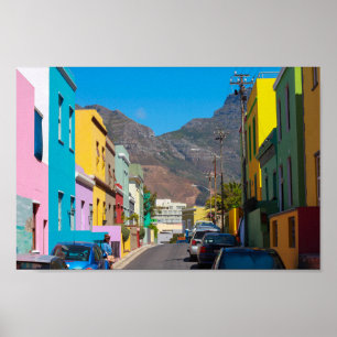 Póster El paisaje de la ciudad de Bo-Kaap de Ciudad del C