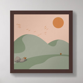 Póster El paisaje de la montaña del Boho verde del Mar mi