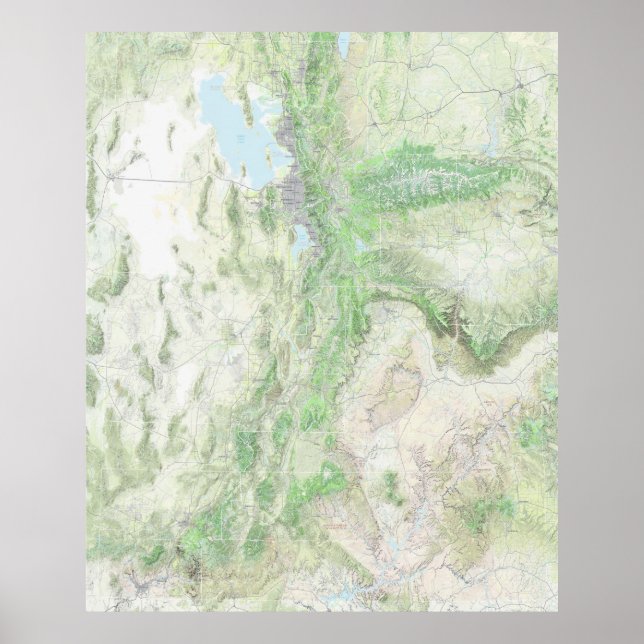 Póster El paisaje de Utah (mapa) (Frente)