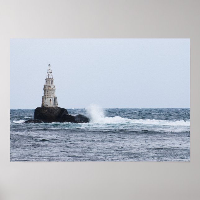 Póster El paisaje marino con faro (Frente)