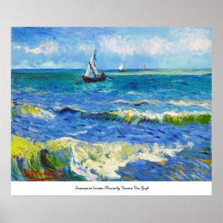 Póster El paisaje marino de Saintes-Maries Vincent Van Go