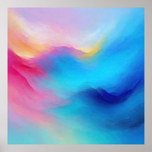 Póster El paisaje marino rosa y azul "Shroudglen". (Frente)