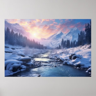 Póster El paisaje montañoso del río Serene