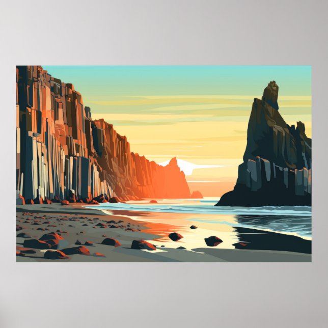 Póster El paisaje natural del paisaje natural del atardec (Frente)
