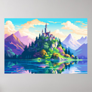 Póster El paisaje paisajístico de la arquitectura panorám