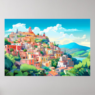 Póster El paisaje paisajístico de la arquitectura panorám
