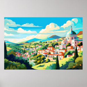 Póster El paisaje paisajístico de la arquitectura panorám