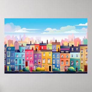 Póster El paisaje paisajístico de la arquitectura panorám