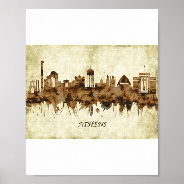 Póster El paisaje urbano de Atenas (Frente)