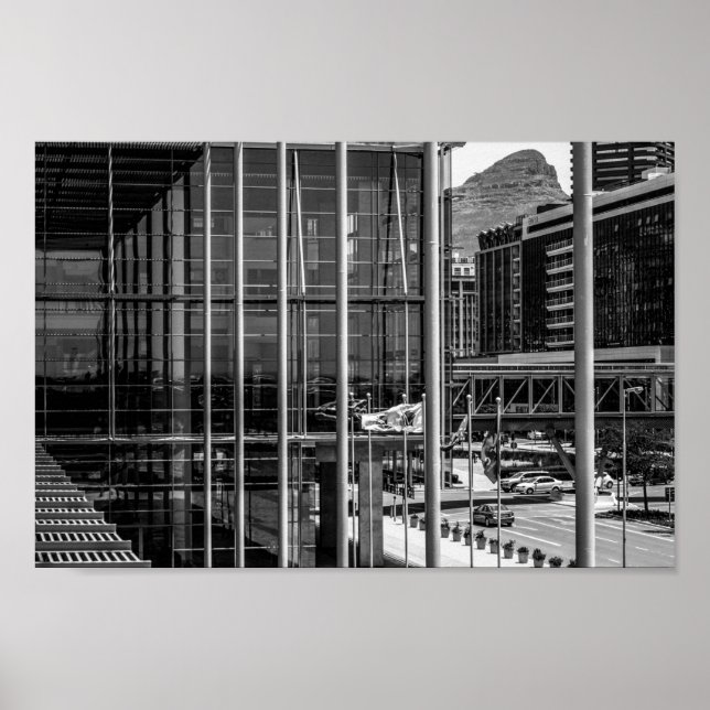 Póster El paisaje urbano de Ciudad del Cabo, cabeza de le (Frente)