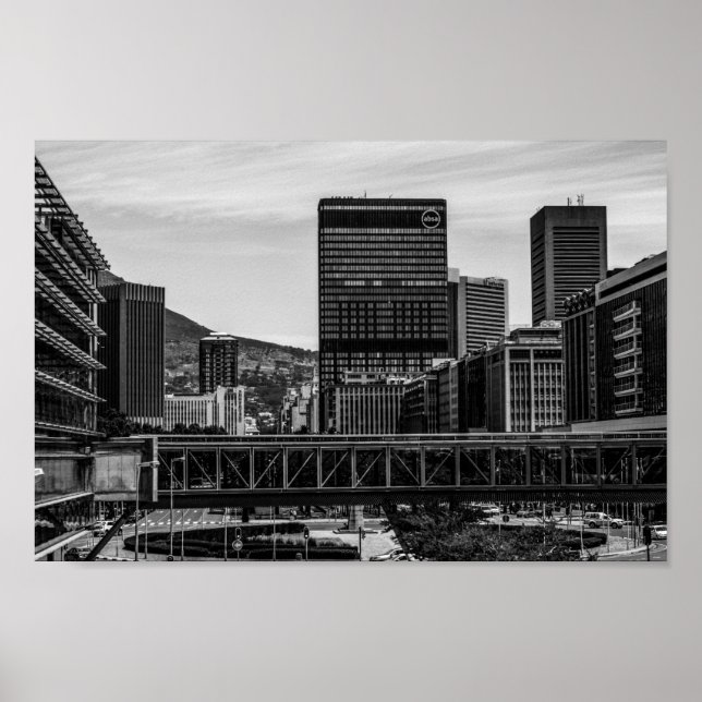 Póster El paisaje urbano de Ciudad del Cabo, cabeza de le (Frente)