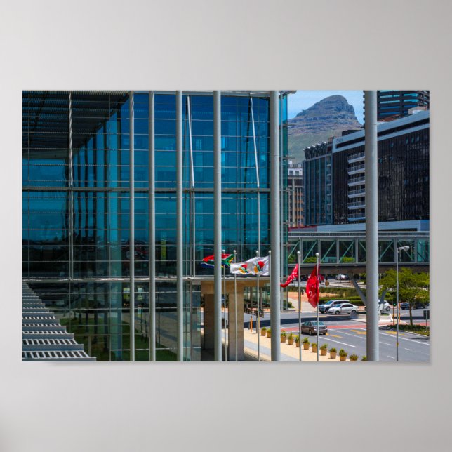 Póster El paisaje urbano de Ciudad del Cabo, cabeza de le (Frente)
