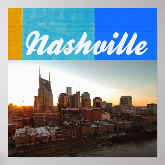 Póster El paisaje urbano de Nashville Tennessee (Frente)