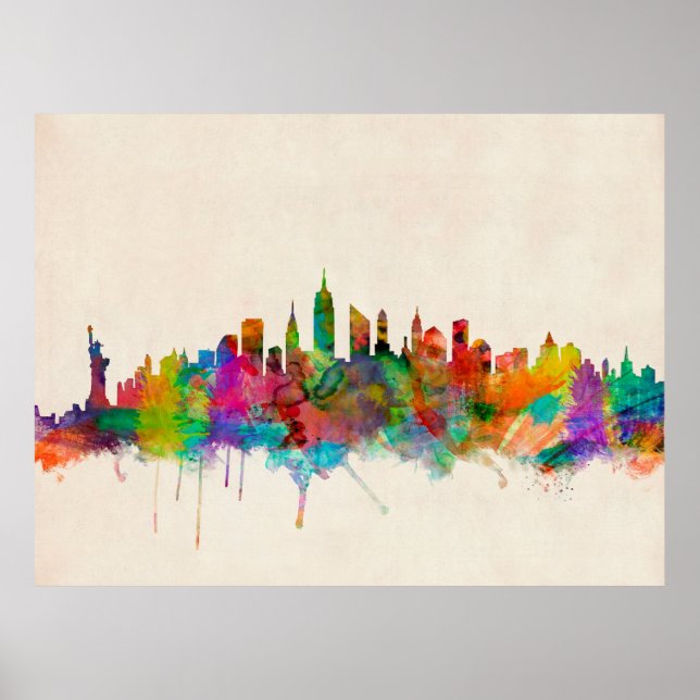 Póster El paisaje urbano de Nueva York (Frente)