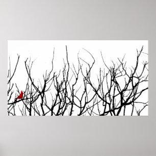 Póster El pájaro rojo por las pimientas de Leslie