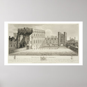 Póster El palacio de Whitehall, de un dibujo en el Pep